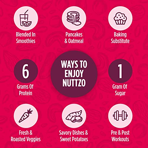 Organic Nuttzo Power Fuel Crunchy Mixed Nut Butter Spread | Cashews Almonds Brazil Nuts Flax Seeds Chia Seeds Hazelnuts Pumpkin Seeds | No Peanuts | Paleo Gluten Free Vegan Kosher| 1G Sugar, 6G Protein | 12 Oz #TOP2