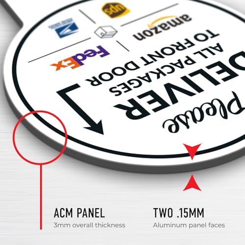 Image of Package Delivery Sign, Delivery Instructions All Package Front Door Sign, 7x13 Inches Round Shape, Aluminum Composite Made in USA by Sigo Signs