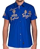 Marke: Redbridge Redbridge Herren Hemd Regular Fit Perfekt R-Style Kurzarm Freizeithemd R41604A Kragenweite 39 cm Herstellergröße S Blau Saxe Blue 180