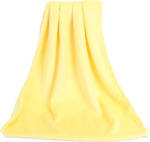 Bluelans Manta de forro polar para sofá, ligera, afelpada, acogedora, cálida, ropa de cama amarilla, 19.7 x 27.6 in