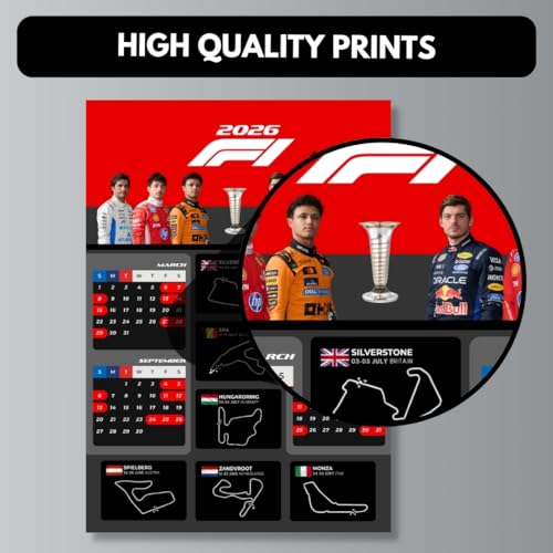 Image of Funk You Store Split Design Formula 1 Posters | Poster 3 A3 Sized Car Posters for Wall | Large Size (89 x 42 cm) F1 Poster for Wall | F1 (F1 Calender 2026) (B 040)