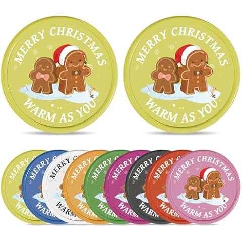 comfortez 200-1000 Custom Cute Little Gingerbread Man Christmas Pattern Token-Themed Gift Chips, swappable to add to Your Personal Logo and Text (Yellow) Cover