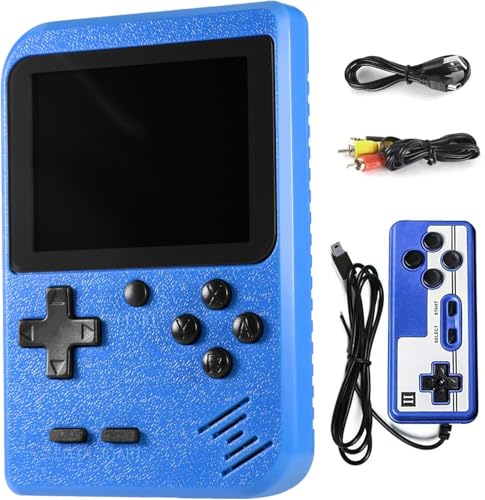 Hbaid Consola de Guegos de Mano,Consola de VideoGuegos Retro Portátil con 500 Guegos Clásicos de FC, Pantalla LCD de 3.0 Pulgadas, Soporte de Consola de Guegos Retro para Conectar TV y Dos Gugadores