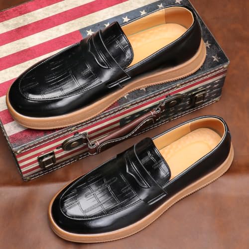 Men's Casual Dress Flat PU Leather Loafers – Lightweight, Comfortable Slip-On Walking Shoes4