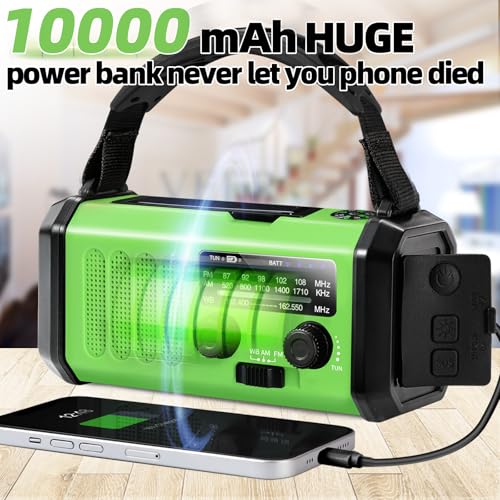 Radio AM/FM d'urgence portable QAUYYW solaire et manivelle 37000 mWh - 3