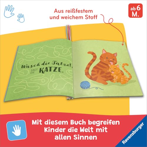 Mein Knuddel-Knautsch-Buch: Seif dich ein, sagt das Schwein; weiches Stoffbuch, waschmaschinengeeignet, Badebuch, Babyspielzeug ab 6 Monate