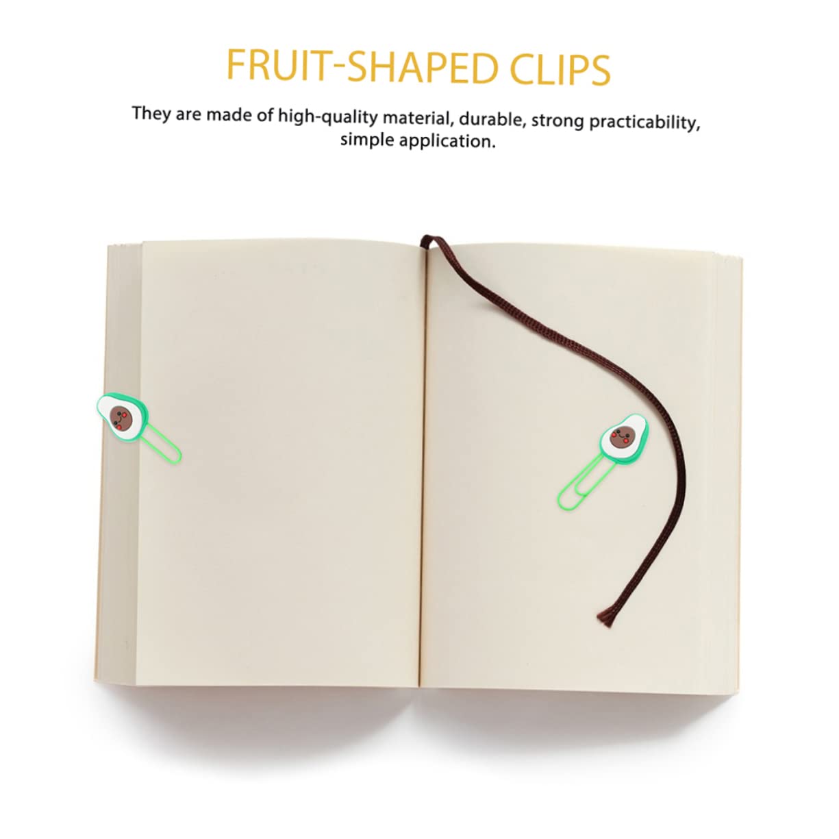 STOBOK 40stücke Avocado-förmige Büroklammern Bunten Designs Kreative Und Niedliche Papierklammern Für Schule Und Büro Zur Dokumentenorganisation
