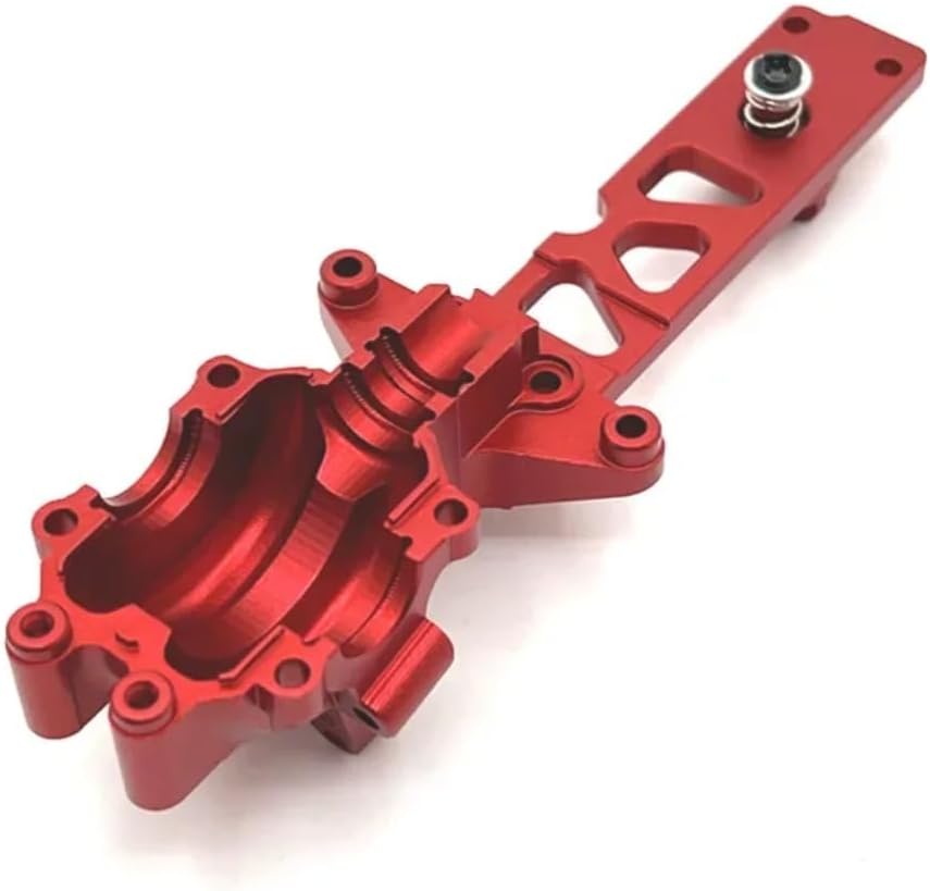 Metal Front Gearbox Cover Parts for Hyper Go 1/16 RC Car, Upgrade Aluminum Alloy 16160 Part, Replacement Accessories for Hyper Go H16BM H16GT H16DR H16PL RC Car (Red,Integrate)