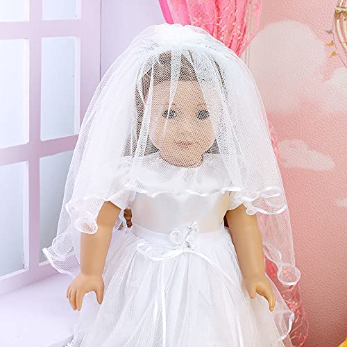 Fundolls FAIRYDOLLY-18-WEDDING-WHITE 18-Inch Doll-Clothes Princess Dress thumb #3