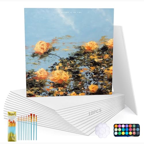 Catálogo para Comprar On-line Lienzos preestirados - los preferidos. 49 HAUTREK Lienzo para Pintar, 23×30 CM Paneles de Lona en Blanco 100% Algodón, Adecuado para profesionales, aficionados y principiantes en óleo y acrílico sobre lienzo (10PCS)