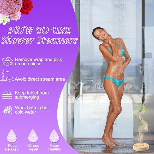 Pack 10 Shower Steam Presentes para as mamães, Bombas de banho de chuveiro com óleos essenciais para