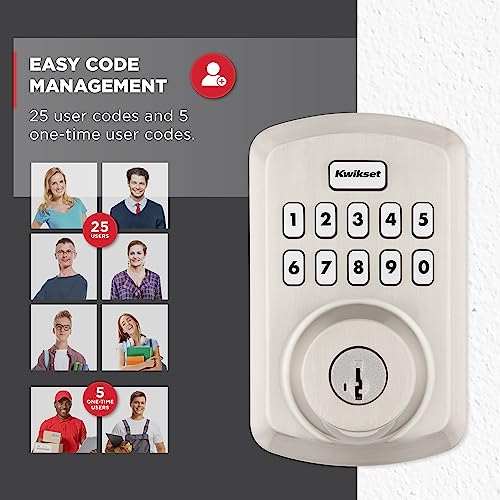 Kwikset 992500-007 Powerbolt 250 10-Button Keypad Satin Nickel Transitional Electronic Deadbolt Door Lock thumb #3