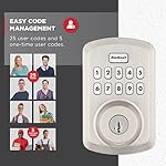 Kwikset Powerbolt 250 10-Button Keypad Satin Nickel Transitional Electronic Deadbolt Door Lock, Featuring Convenient keyless Entry, Customizable User Codes and auto Locking - Image 4