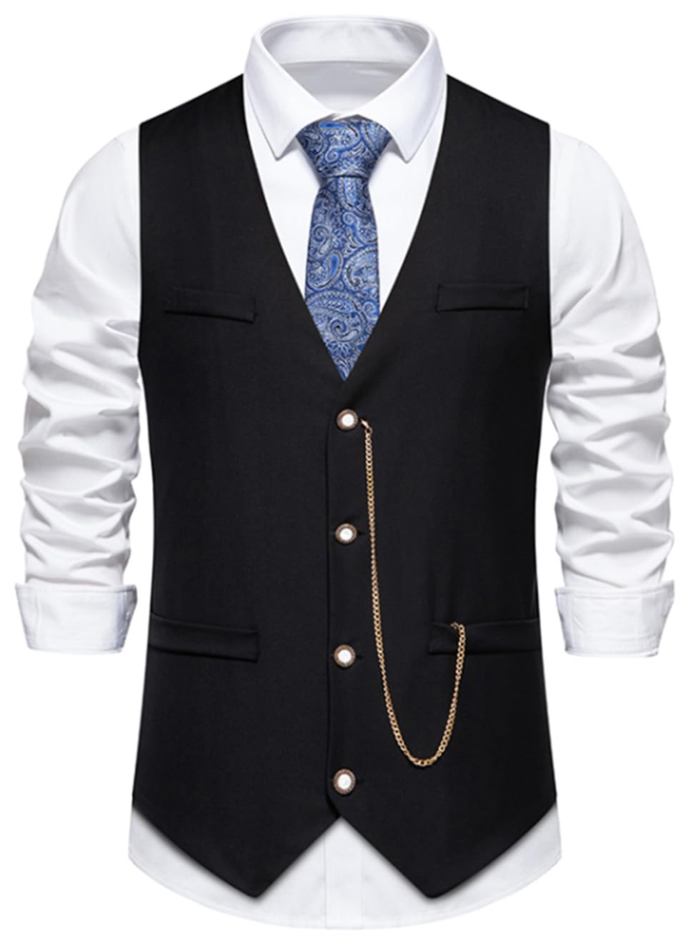 Gilet de Costume décontracté Pour Hommes Gilet Formel sans Manches à col en V Pour Mariage et Fête d'affaires ou Encore Tenue Quotidienne