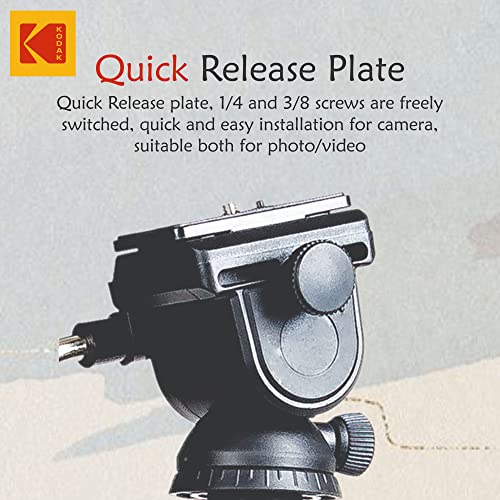 Image of Kodak M524 Monopod Suitable for Both Video & DSLR Cameras & H3100 Photo & Video Head, Black