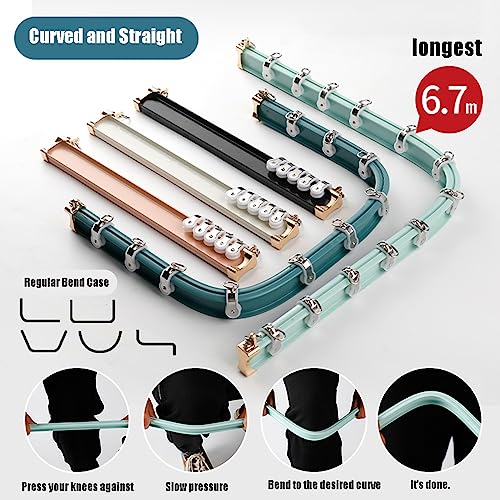 Techo de aluminio flexible K y riel curvado negro para montaje en pared o techo 4