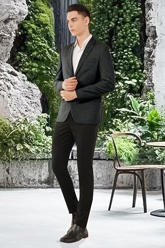 Image of SaintX Men's Premium Woollen Blazer || Classic Warmness with Modern Slim Fit || Formal Blazer Coat for The Temperature Drops || Fully Lined || Tailored Wool Blended Warmth for The Well-Dressed