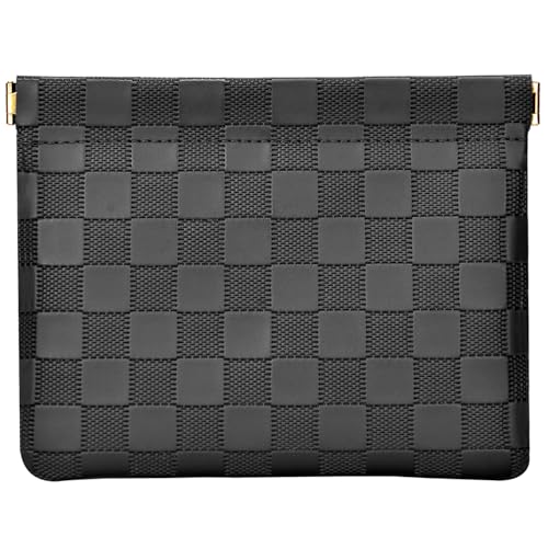 HIGH FIT Leather Pocket Cosmetic Bag for Purse,Coin Purse Lipstick Cosmetic Accessories Organizer, Travel Kit Storage Pouch,Waterproof Portable No Zipper Self-closing Small Makeup Pouch for Women
