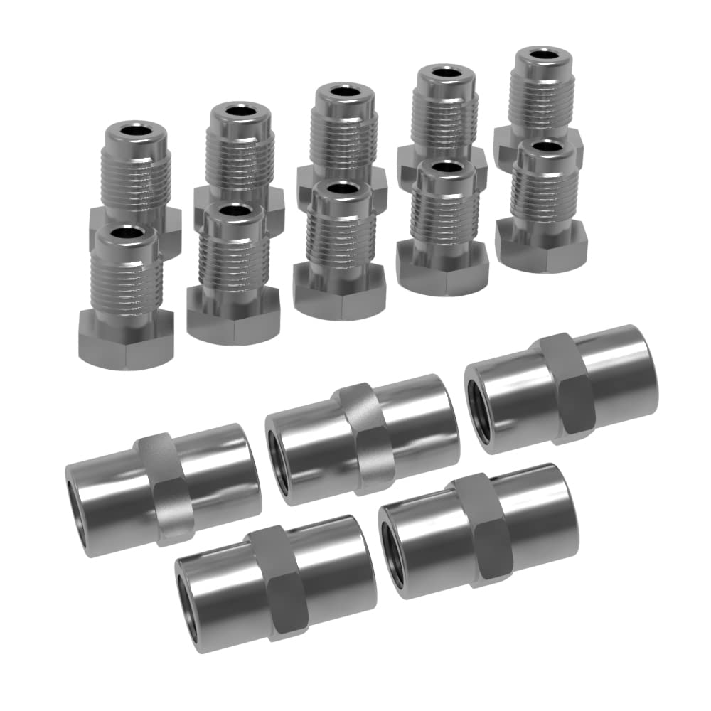 10 x złącze śrubowe 5 x łącznik do przewodu hamulcowego 4,75 mm Bördel F profesjonalna jakość Made in Germany