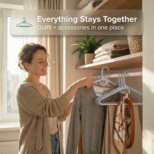DEILSY™ Heavy Duty Plastic Hangers 50 Pack Thick Gray Heavy Duty Hangers by DEILSY - Used condition - Image 2