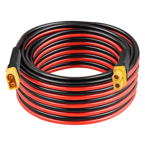 Kimbluth 10AWG 20FT XT60 Extension Cable 2 3 5 10 15 20 25 30 35 40 50 75 100FT XT60 Female to Male Connector for Portable Power Station Solar Panel RC Battery