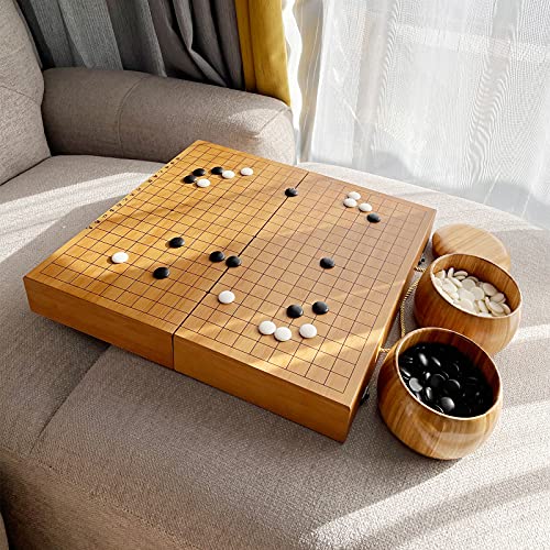 Go Game Set 19x19 con caja de bambú y piedras melamina miniatura 6