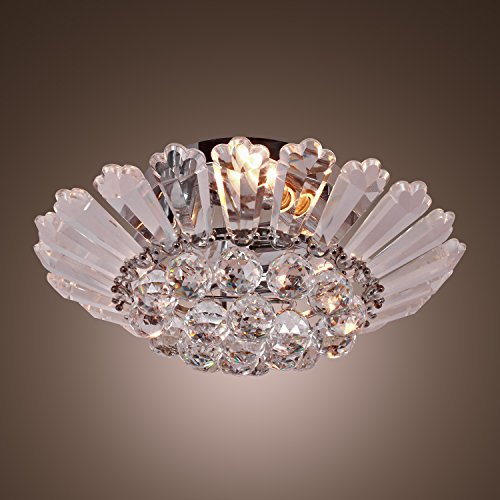 LightInTheBox Modern Semi - Flush Mount in Crystal Feature, Home Ceiling Light Fixture Chandeliers Lighting for Dining Room, Bedroom, Living Room