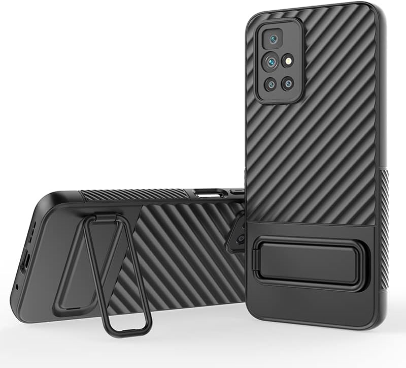 Funda para Xiaomi Redmi 10 2022, funda para Redmi 10 2021 con funda de soporte, color negro