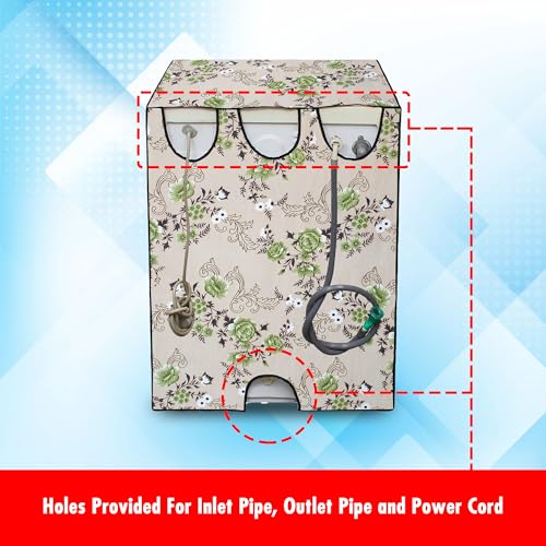 Image of Lithara Front Load Fully Automatic Washing Machine Cover for LG, Samsung, IFB, Whirlpool, Suitable for 7 kg & 7.5 KG - Waterproof, Dustproof Cover (Print-3)