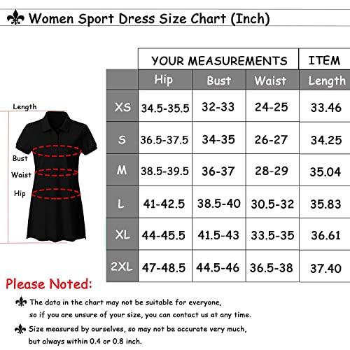 Jinshi Women’S Golf Dress Quick Dry Short Sleeve Polo Dress Tennis/Workout/Sport Dress Black Large thumb #2