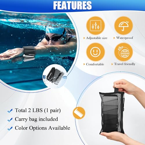 Image of BECOJADDE Ankle Weights for Women Wrist Weights Set of 2 (1 lb /2 lb Each) Adjustable Arm Leg Weight for Womens Men Suitable for Walking Swimming Running Pilates Yoga Gym