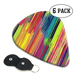 Lot de 6 médiators imprimés à rayures pour guitare acoustique et électrique - Les Beatles, Paul McCartney, John Lennon, RIngo Starr, George Harrison Lot de 6 médiators imprimés à rayures pour guitare acoustique et électrique – Image 2