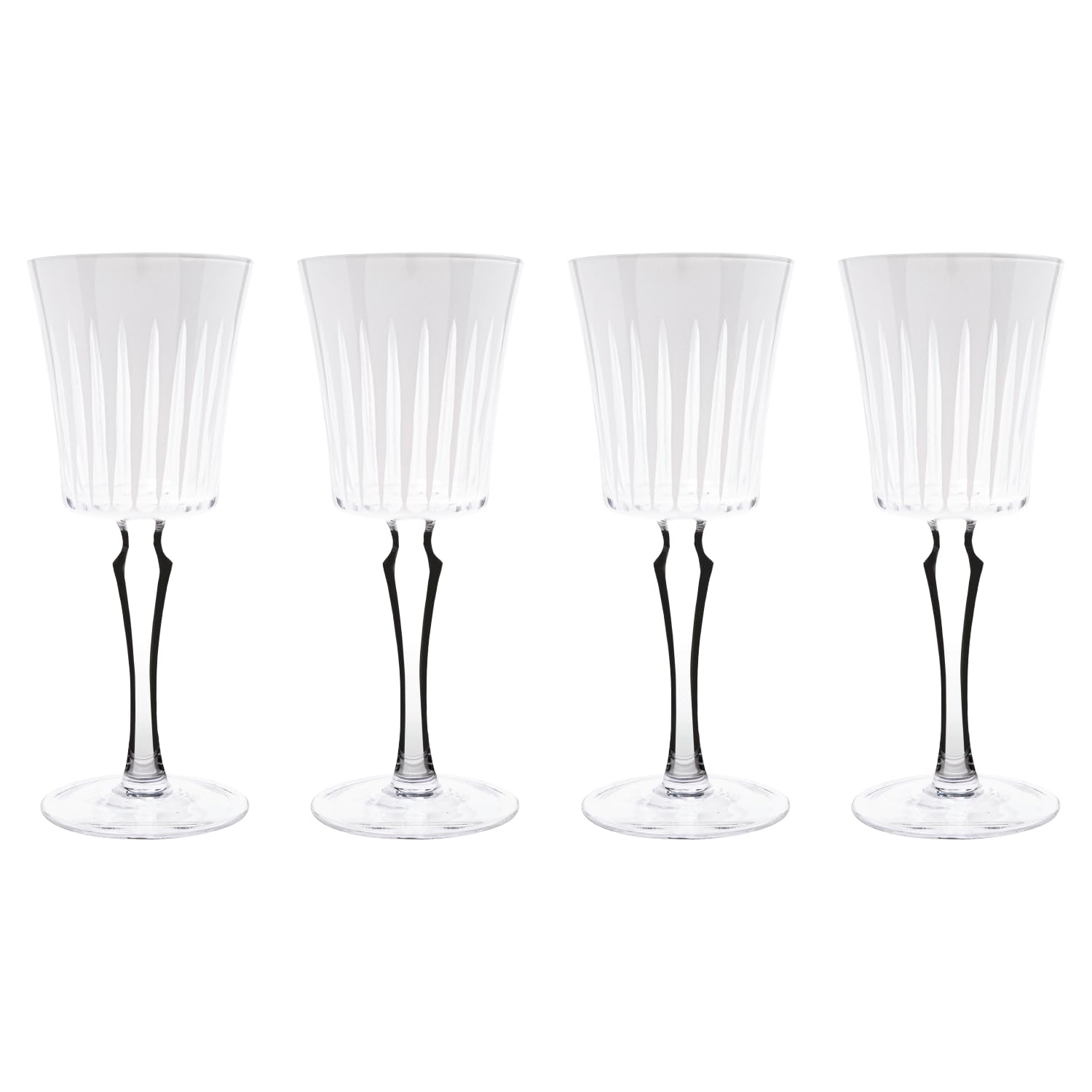 Vikko Water Glasses, Timeless Collection 8 Ounce Elegant Water Glass for Fine Dining, Set of 4 White Goblets with Stem, Dishwasher Safe