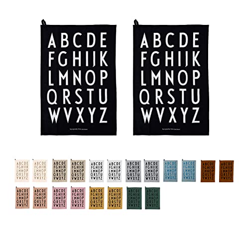 Design Letters Klassisches Geschirrtuch (Schwarz) - 100% Baumwolle,...