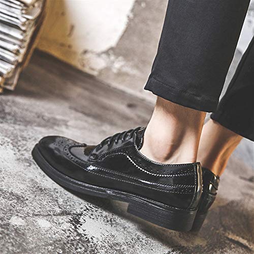 Zapatos de Cuero Vegano para Hombres estilo brogue elegantes con suela de goma para fiesta 2
