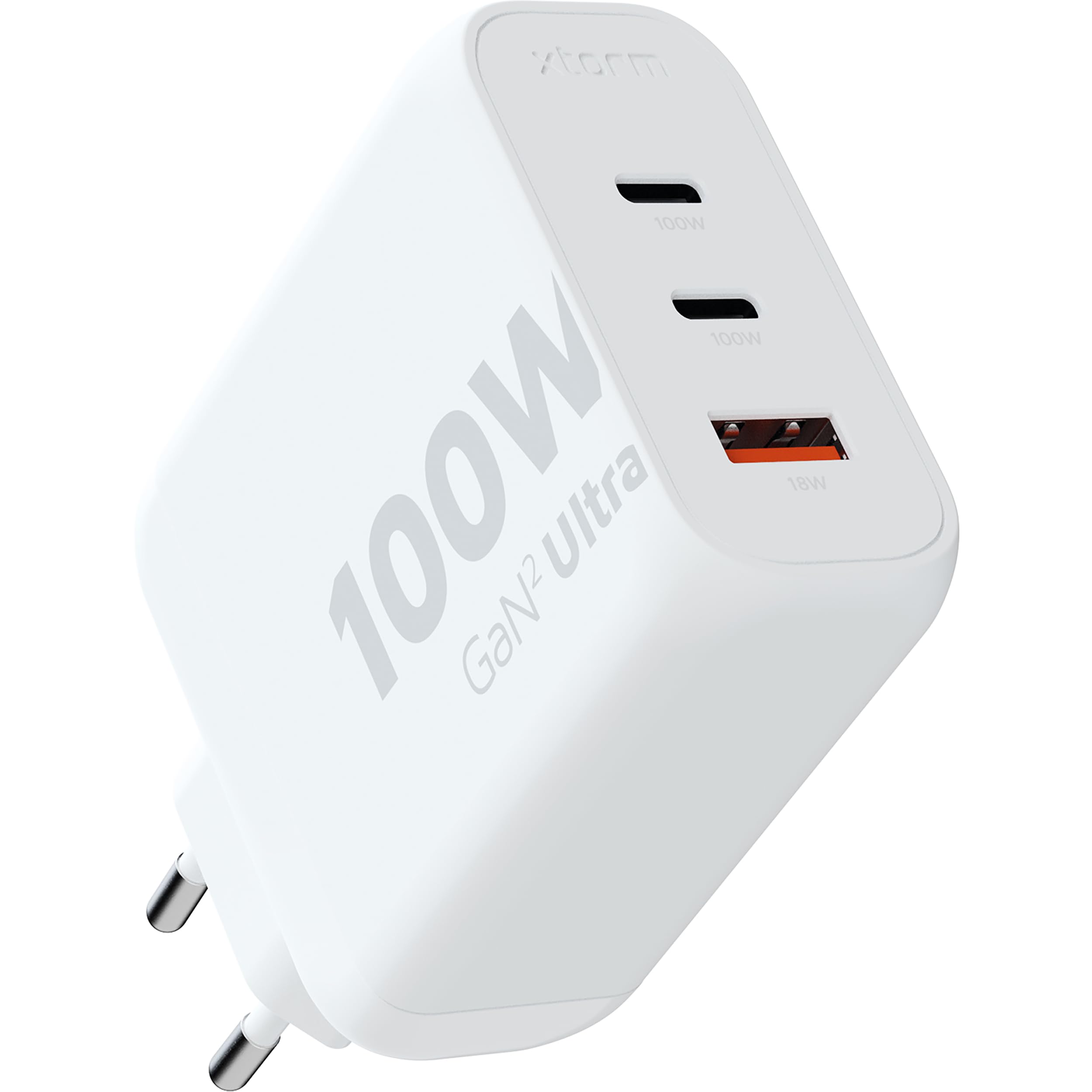 Xtorm NextGen caricatore da parete GaN2 a tre porte USB, ricarica rapida | Compatto ma potente, ricarica contemporaneamente fino a tre dispositivi con due porte USB-C e una porta USB-A.