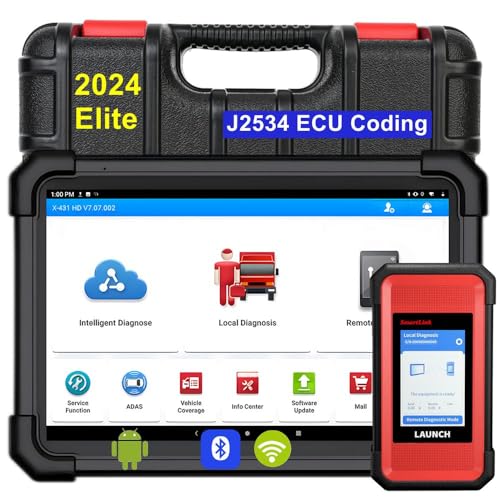 LAUNCH X431 V+ SmartLink HD Heavy Duty Truck Diagnostic Scanner Diesel Vehicle Construction Machinery Agricultural Bus Scan Tool, J2534 ECU Coding, All System Diagnosis, Active Test