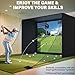 Neoaider Golf Simulator Enclosure 10 x 8 ft, All-in-One Set with Steel Frames, Premium HD Impact Screen, Blackout Curtains, Side Nets & Sandbags, Golf Simulator Enclosure Kit for Home Garage Studio