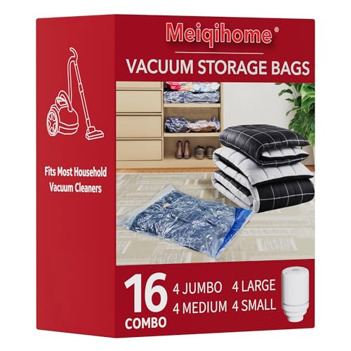 MEIQIHOME Juego de 16 Bolsas de Vacío con Bomba...