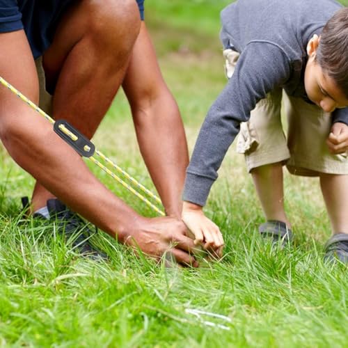 DHWEKU 30 PCS Tendeur de Corde 3 Trous Tendeur de Cordeau, Tendeur de Corde Camping Noir, Corde Boucle Ajusteur, Tendeur de Corde Cliquet Camping pour Tente Bâche Randonnée Camping – vue 4