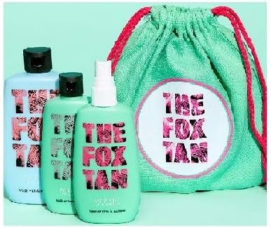 (4 PACK) The Fox Tan Triple Threat with The Fox Tan Draw String Cotton BAG - Rapid Mist & Rapid Elixir & Sun Tan Sealer & Bag TANNING ACCELERATORS