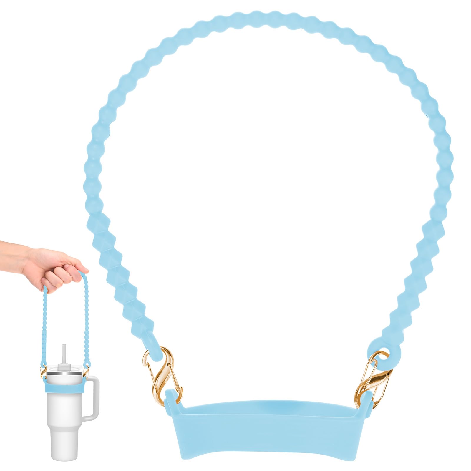 Poignée de bouteille d'eau en silicone anti-chute pour grand gobelet