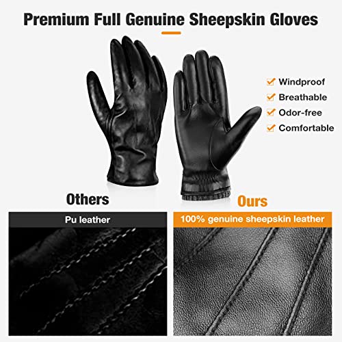Aegend Sheepskin Cashmere Lined Gloves