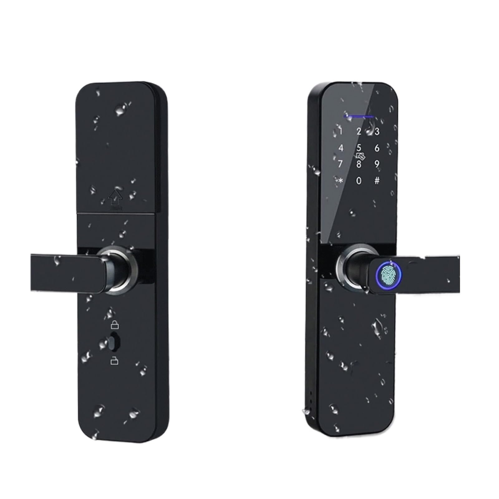 IP65 Wodoodporny elektroniczny inteligentny zamek do drzwi Tuya WiFi z odciskiem palca / kartą inteligentną / hasłem/kluczem / blokadą TT App Unlock