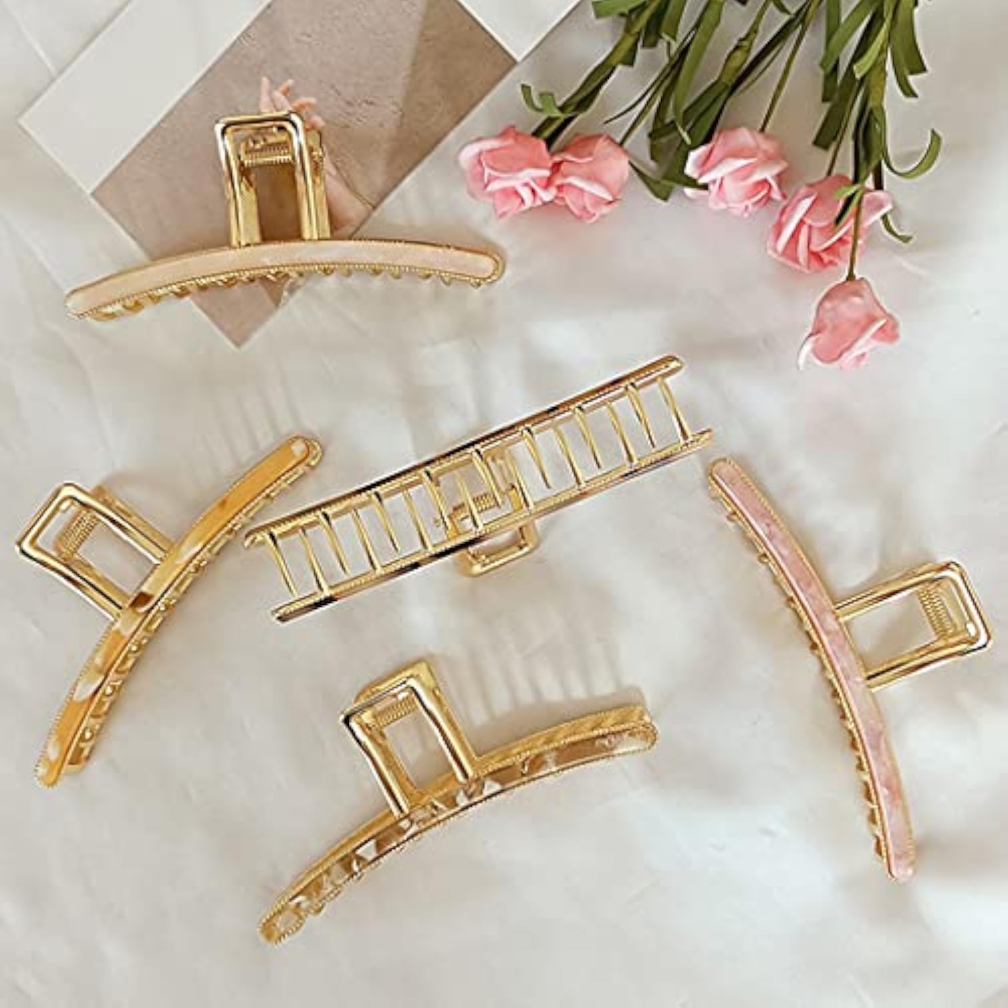 2pcs Simple Hair Claw Clips Set, Fashion Accessories for Women