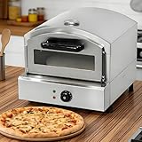 AityBuy Horno De Pizza a Gas De Encimera, Horno De Pizza Eléctrico De Acero Inoxidable, Máquina para Hacer Pizza Comercial, Equipo Tostador De Bocadillos Multiusos ElectricPizzaOven