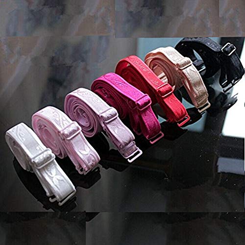 5Pairs Assorted Colors Adjustable Jacquard Elastic Spaghetti Ribbon Bra Straps 37Cm Length Bra Shoulder Belt Accessories #TOP17