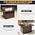 FUARTIO 7 Pieces Outdoor Patio Furniture Set with Fire Pit Table, Wicker Patio Sectional Set Conversation Wicker Swivel Chairs with Small Side Table