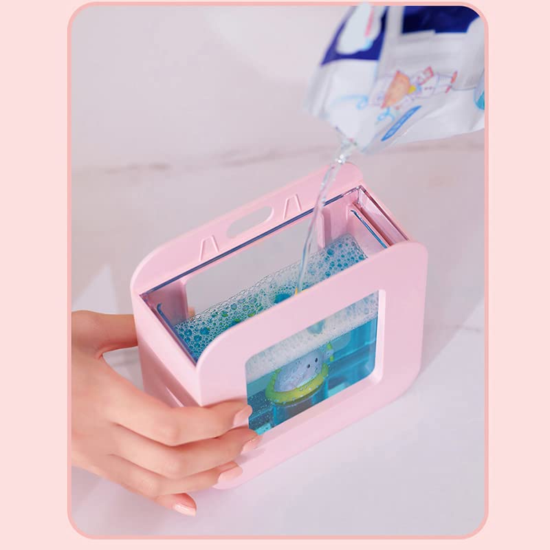 BigKing Dispenser di Sapone Automatico per Bambini, Dispenser Sapone Bagno con Sensore Touchless Sapone in Schiuma Intelligente per Cucina e Bagno(Giallo - Gatto Fortunato)
