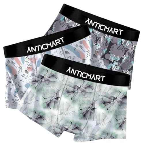 Image of Men's Extra Thin Elastic Ice Silk Underwear - Long, Comfortable, Breathable Boxer Brief Trunks (Pack of 3)